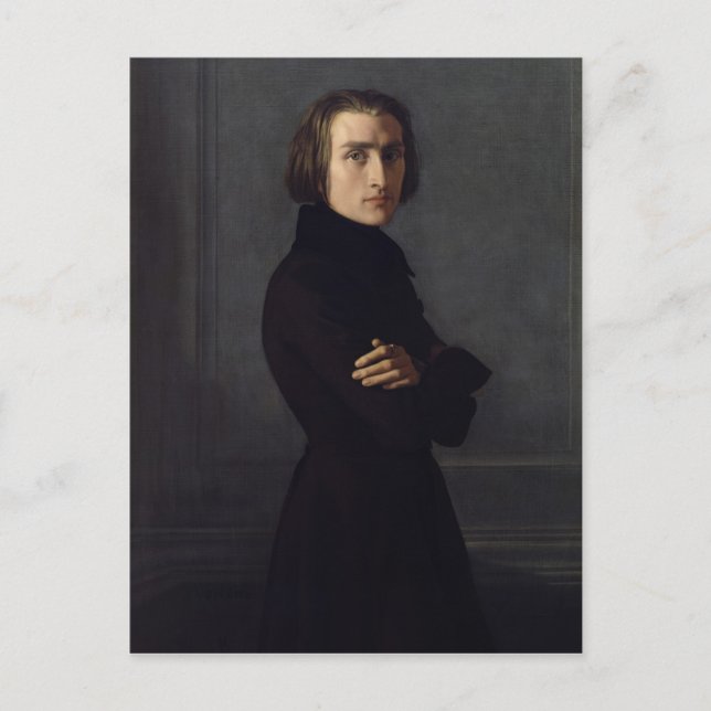 Carte Postale Portrait de Franz Liszt 1839 (Devant)