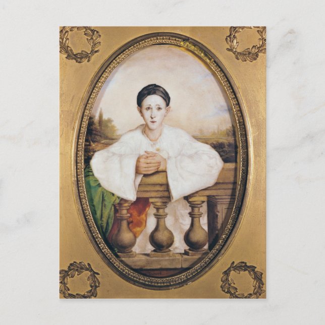 Carte Postale Portrait de Gaspard Deburau sous le nom de Pierrot (Devant)