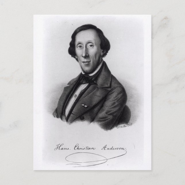 Carte Postale Portrait de Hans Christian Andersen (Devant)