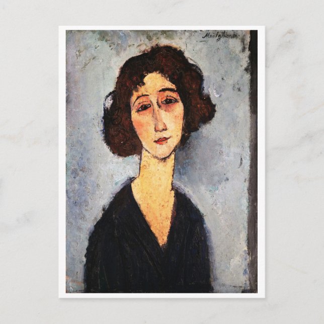 Carte Postale Portrait de Jeune Femme, Modigliani (Devant)