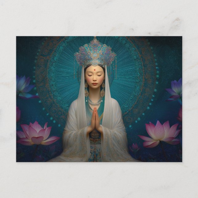 Carte Postale Portrait de la déesse Quan Yin (Devant)