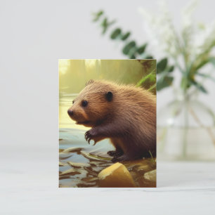 Carte Postale Portrait de la faune de Baby Beaver