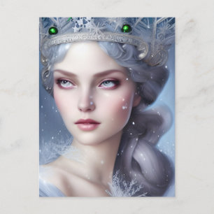 Carte Postale Portrait de la reine d'hiver magique