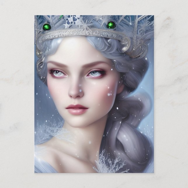 Carte Postale Portrait de la Reine Magique de l'Hiver  (Devant)