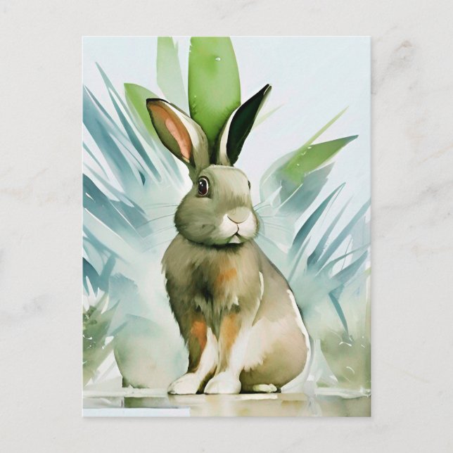 Carte Postale Portrait de lapin 024 (Devant)
