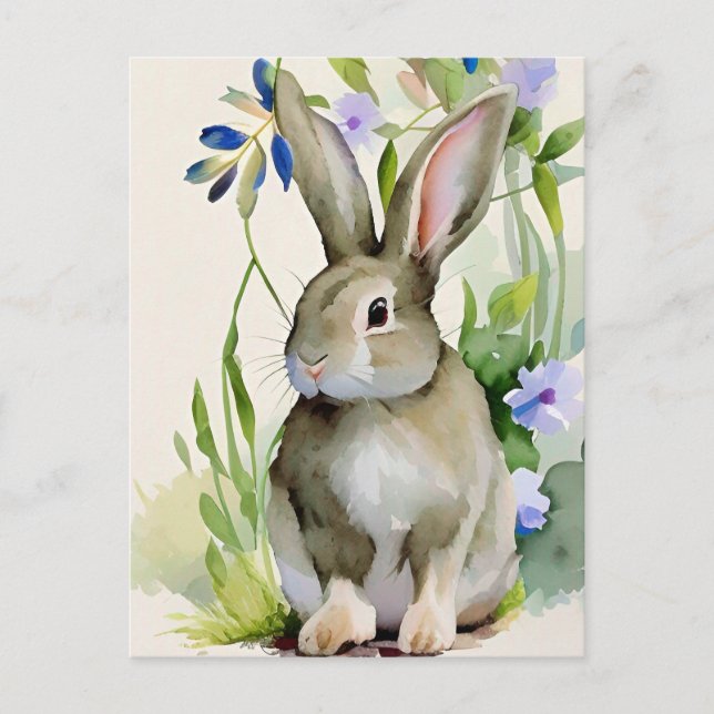 Carte Postale Portrait de lapin 043 (Devant)