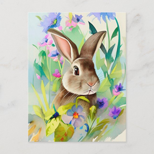 Carte Postale Portrait de lapin 044 (Devant)