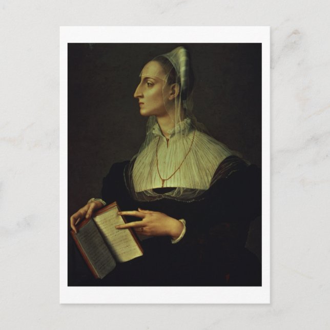 Carte Postale Portrait de Laura Battiferri, c.1555-60 (panneau) (Devant)