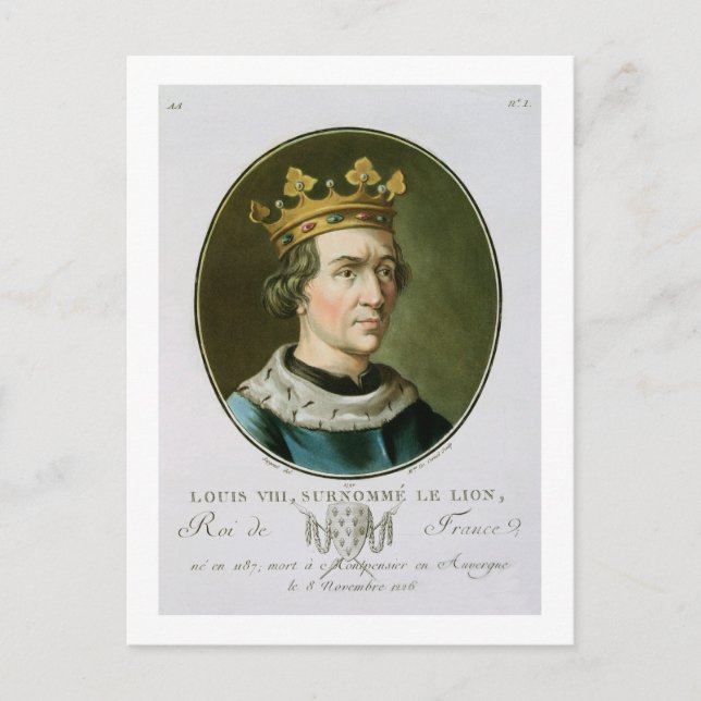 Carte Postale Portrait de Louis VIII, appelé "Le Lion", roi de (Devant)