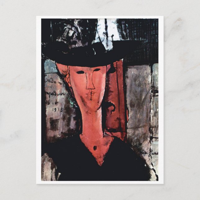 Carte Postale Portrait de Madame Pompadour, Modigliani (Devant)