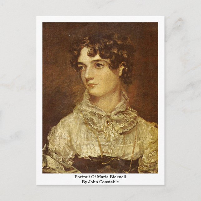 Carte Postale Portrait De Maria Bicknell, Par John Constable (Devant)