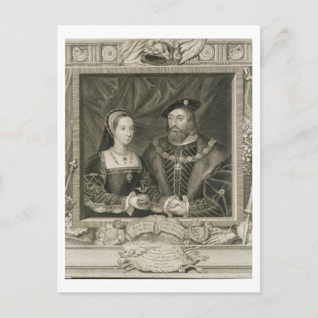 Carte Postale Portrait de Marie (1496-1533) Reine de France, et (Devant)
