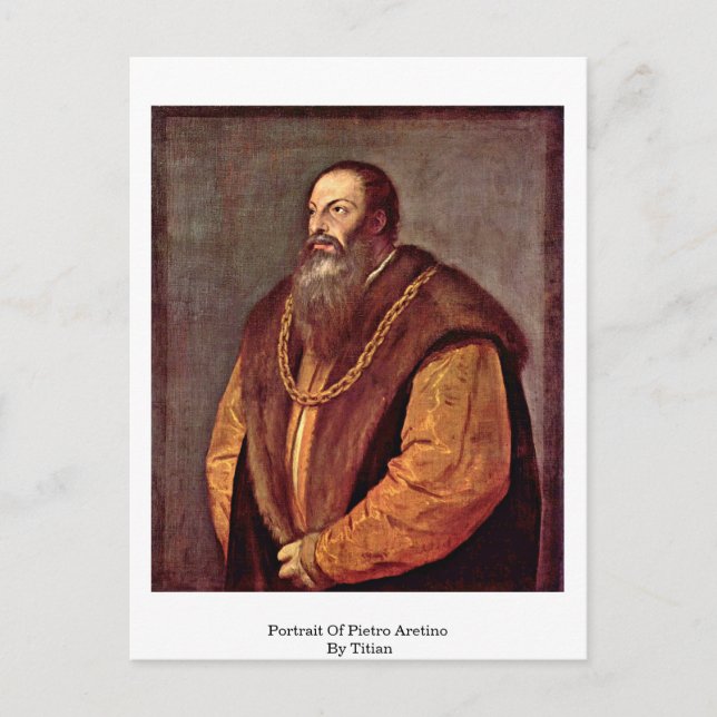 Carte Postale Portrait De Pietro Aretino. Par Titien (Devant)