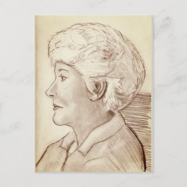 Carte Postale Portrait de profil de maman dessin 2004 (Devant)