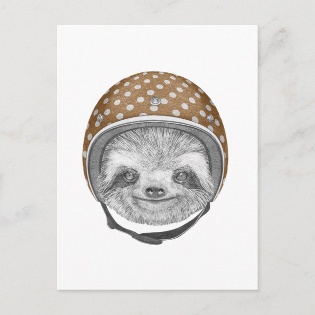 Carte Postale Portrait De Sloth | Casque moto (Devant)