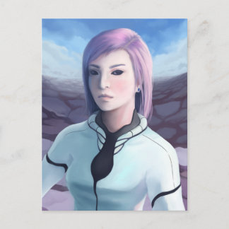 Carte Postale Portrait de Trisha - Peinture futuriste pour fille