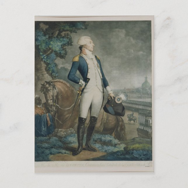 Carte Postale Portrait du marquis de La Fayette (Devant)