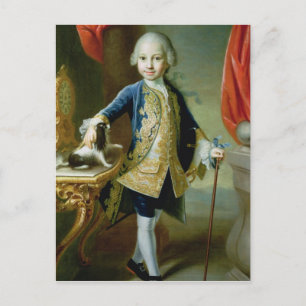 Carte Postale Portrait d'un garçon avec animal de compagnie espa