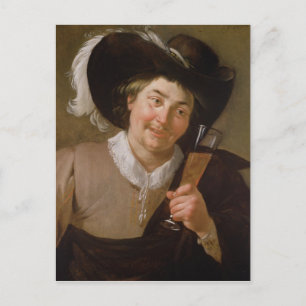Carte Postale Portrait d'un homme tenant un verre de vin
