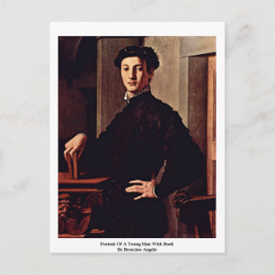 Carte Postale Portrait D'Un Jeune Homme Avec Un Livre