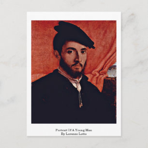 Carte Postale Portrait D'Un Jeune Homme Par Lorenzo Lotto