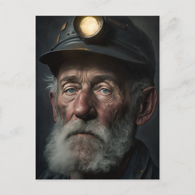 Carte Postale Portrait D'Un Vieux Mineur De Charbon Au 19E Siècl (Devant)