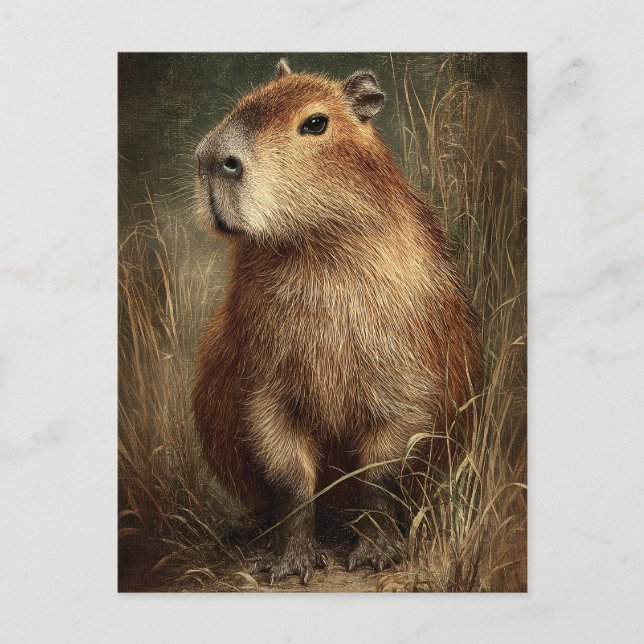 Carte Postale Portrait d'une Capybara (Devant)