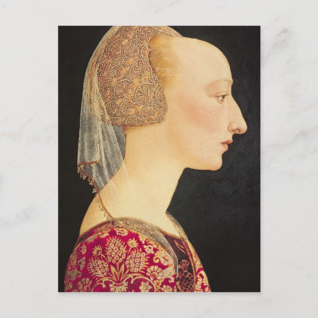 Carte Postale Portrait d'une dame en rouge, 1460-70 (Devant)