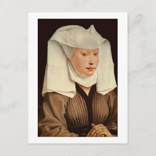 Carte Postale Portrait d'une jeune femme dans un Casquette en pe
