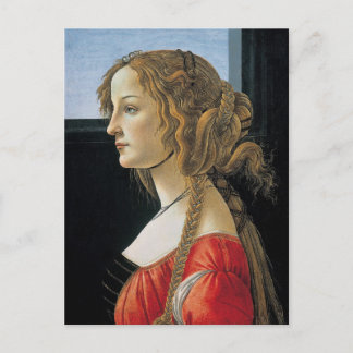Carte Postale Portrait d'une jeune femme par Botticelli
