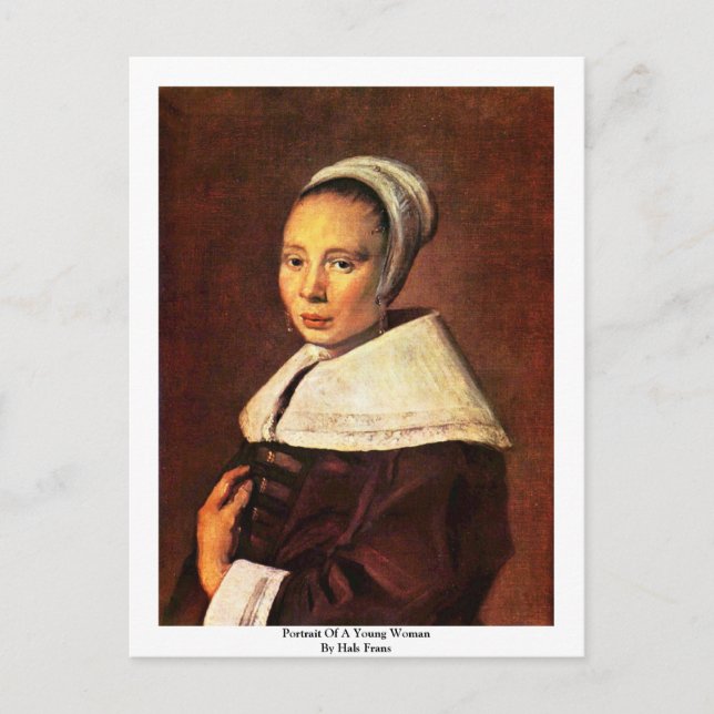 Carte Postale Portrait D'Une Jeune Femme Par Hals Frans (Devant)