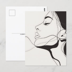 Carte Postale Portrait femme, art en ligne, Post-croisement