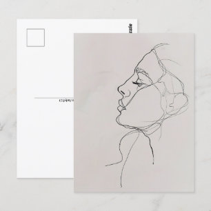 Carte Postale Portrait femme, art en ligne, Post-croisement