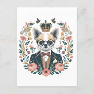 Carte Postale Portrait folk du roi Chihuahua