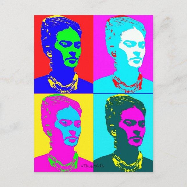 Carte Postale Portrait inspiré de Frida Kahlo (Devant)