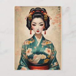Carte Postale Portrait japonais vintage Geisha