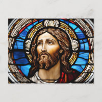 Portrait Jésus Christ en verre tendu