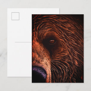 Carte Postale Portrait majestueux d'ours – Art d'animal sauvage