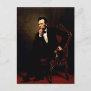 Carte Postale Portrait officiel d'Abraham Lincoln à la Maison Bl