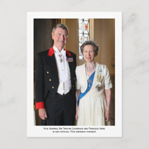 Carte Postale Portrait officiel de la princesse Anne pour son 75