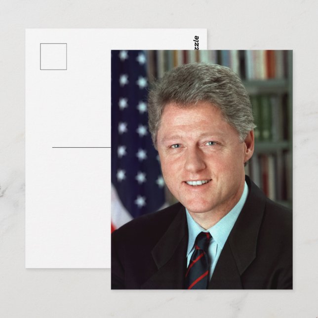 Carte Postale Portrait officiel du président Bill Clinton (Devant / Derrière)