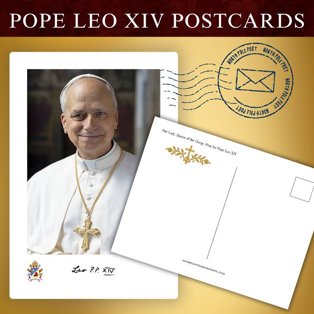 Carte Postale Portrait papal du pape Léon XIV (Créateur téléchargé)