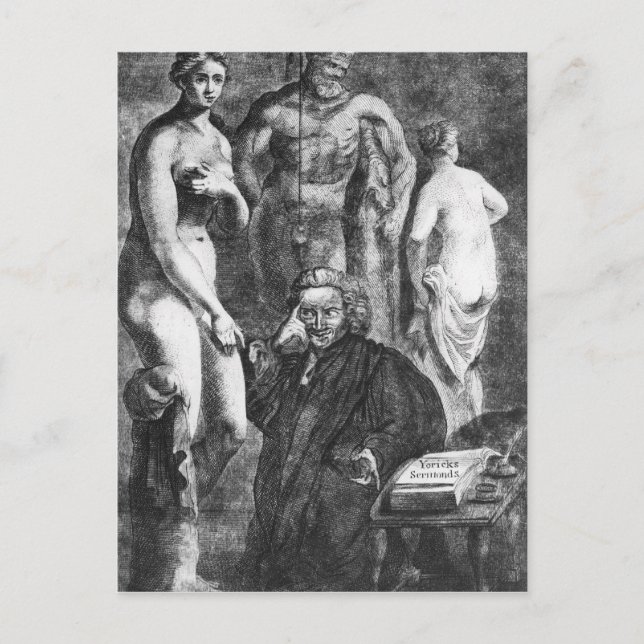 Carte Postale Portrait satirique de Laurence Sterne, c.1761 (Devant)