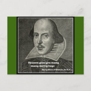 CARTE POSTALE PORTRAIT SHAKESPEARE AVEC DEVIS