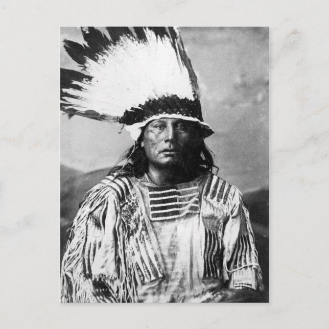 Carte Postale Portrait Vintage amérindien (Devant)