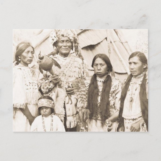 Carte Postale Portrait Vintage amérindien (Devant)