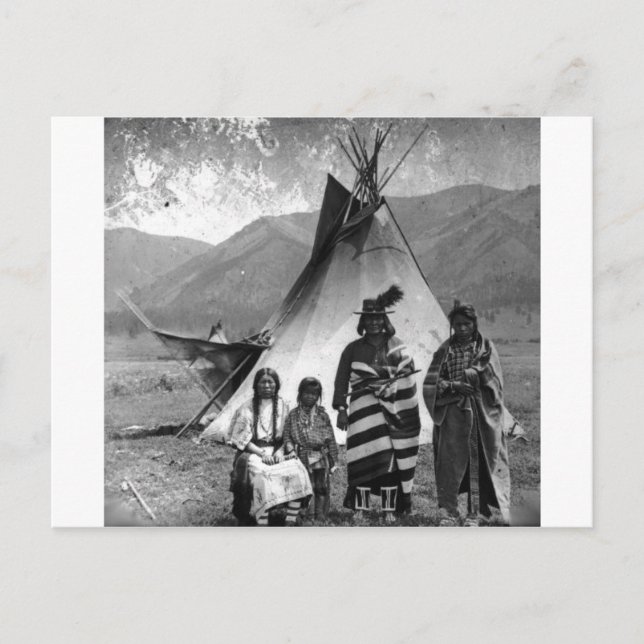 Carte Postale Portrait Vintage amérindien (Devant)