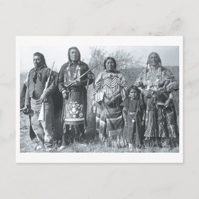 Carte Postale Portrait Vintage amérindien (Devant)