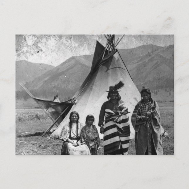 Carte Postale Portrait Vintage amérindien (Devant)