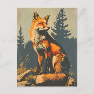 Carte Postale Portrait vintage de Red Fox